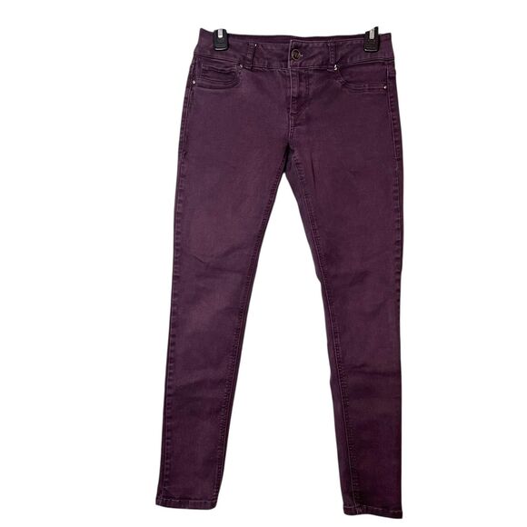 Maurices Jeans Womens Small Purple Skinny Stretch Pants Mid Rise Plum Jeggings - Picture 2 of 12